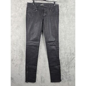 Moussy Skinny Jeans Womans Size‎ 26 Black Zipper Ankle Cotton Japan Low Rise